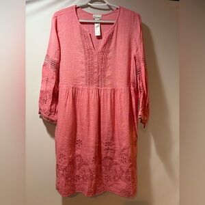 Tommy Bahama Salmon Pink Embroidered Dress